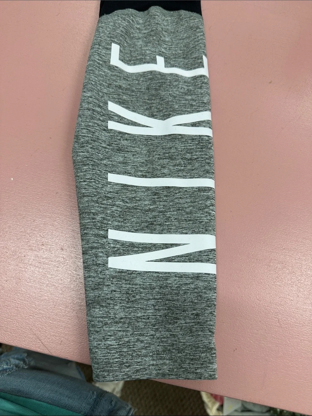 Nike Black Leggings with Gray Branded Cuff